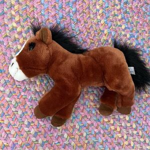 Kids Preferred Plush Horse Pony 2005 Brown Black Mane Tail White Blaze Vintage